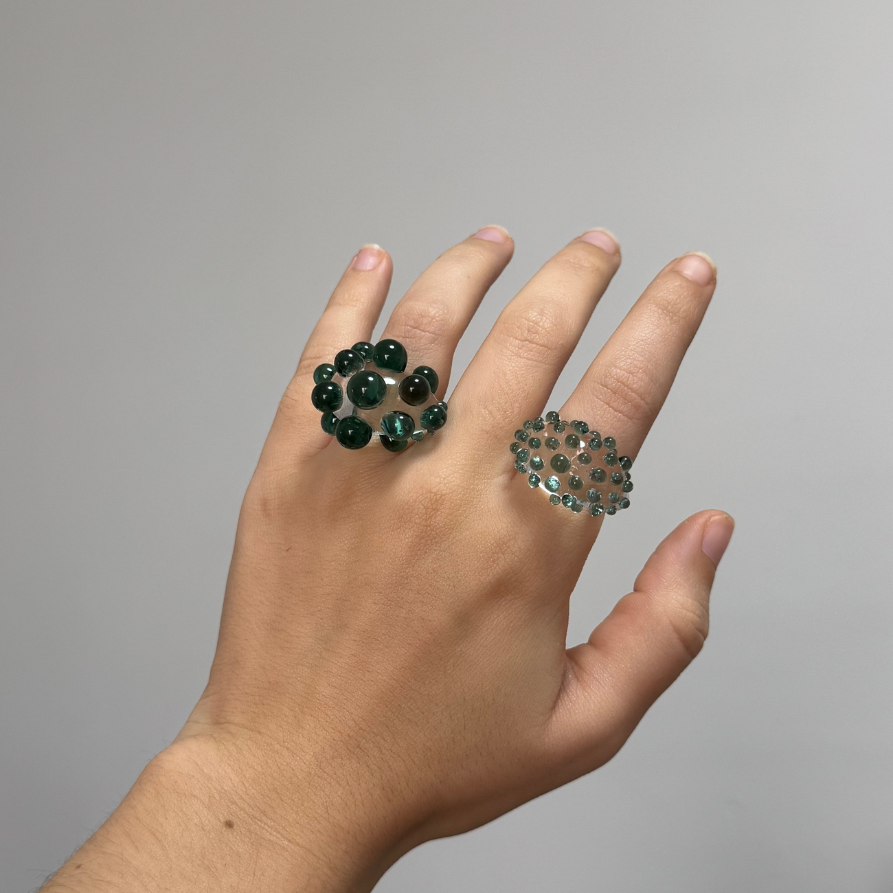 Coral Turquesa – anillo de vidrio hecho a mano, Boira (foto 2)